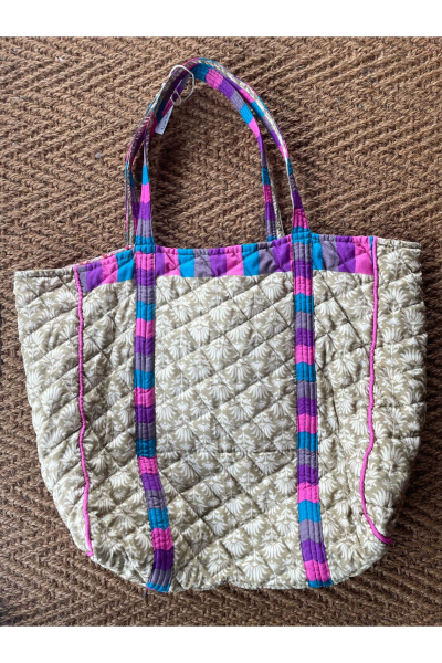 Huliya Tote (Beige Lotus Print)